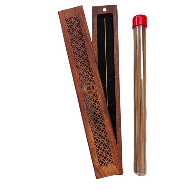 Nhang không tăm trầm hương tự nhiên cao cấp gồm 86 que không tăm tặng 1 khay đốt